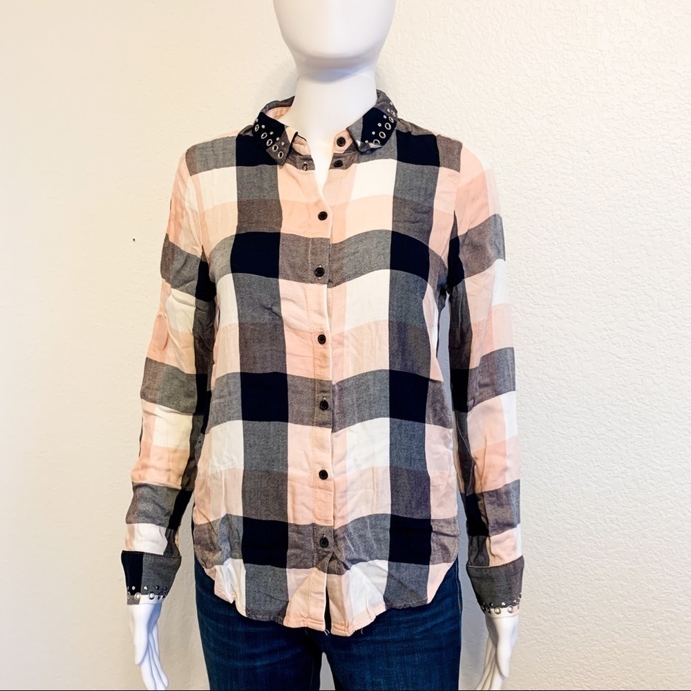 H&M Plaid Button Front Shirt